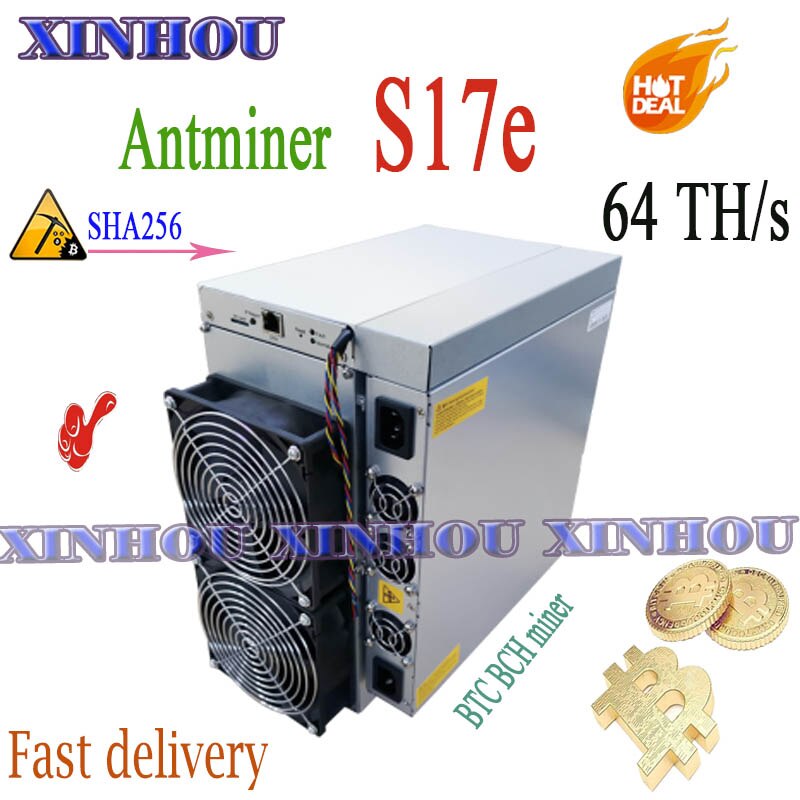 Asic Miner AntMiner S17e 64T BCH BTC Bitcoin miner better than S9 S9k R4 S17 T17 T17e M20S M21S M21 M30S M3 T3 T2T T2T E12+ A1