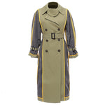[EAM] Women Plaid Spilit Both Side Wear Trench New Lapel Long Sleeve Loose Fit Windbreaker Fashion Tide Spring Autumn 2020 1H848