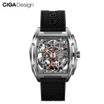 CIGA Design CIGA Watch Z Series Watch Barrel Type Double-Sided Hollow Automatic Skeleton Mechanical Men's Waterproof Watch