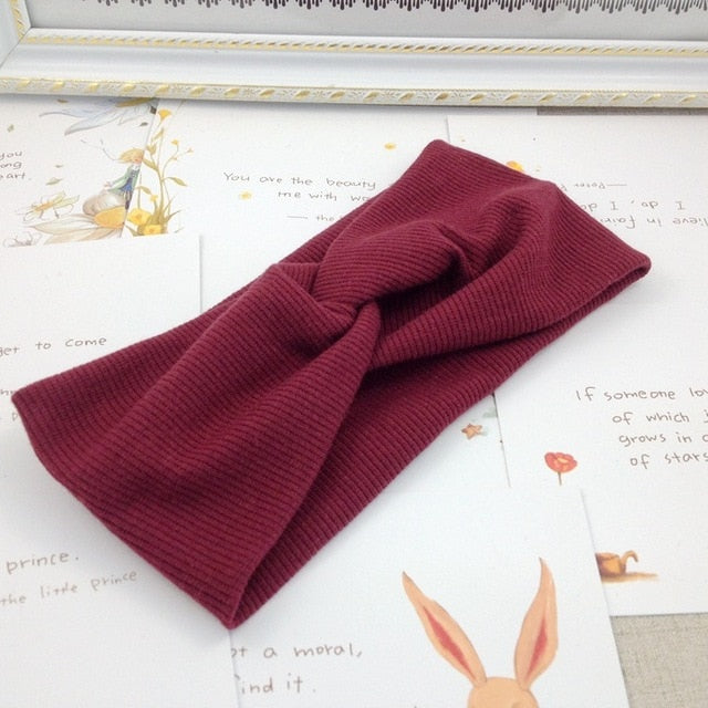 EE BABY HOT Women Headband Cross Top Knot Elastic Hair Bands Soft Solid Girls Hairband Hair Accessories Twisted Knotted Headwrap