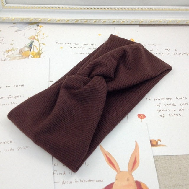 EE BABY HOT Women Headband Cross Top Knot Elastic Hair Bands Soft Solid Girls Hairband Hair Accessories Twisted Knotted Headwrap