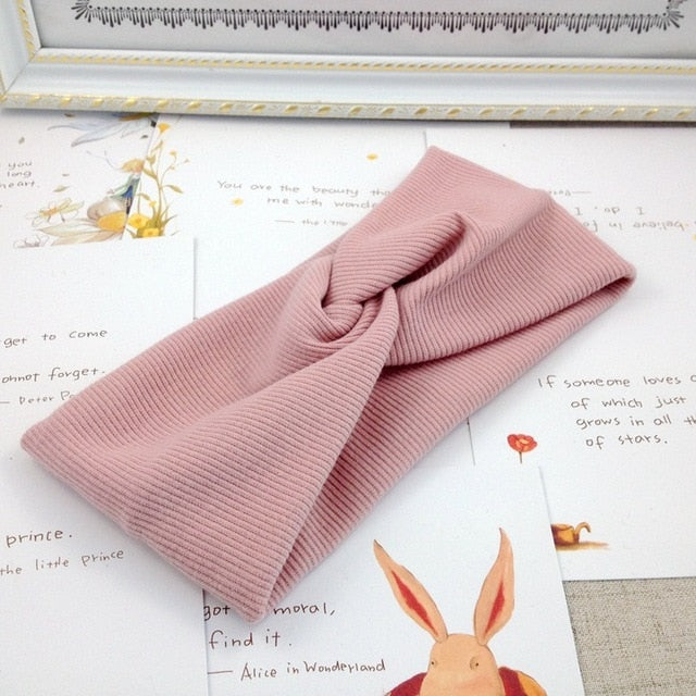 EE BABY HOT Women Headband Cross Top Knot Elastic Hair Bands Soft Solid Girls Hairband Hair Accessories Twisted Knotted Headwrap