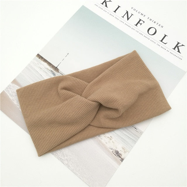 EE BABY HOT Women Headband Cross Top Knot Elastic Hair Bands Soft Solid Girls Hairband Hair Accessories Twisted Knotted Headwrap