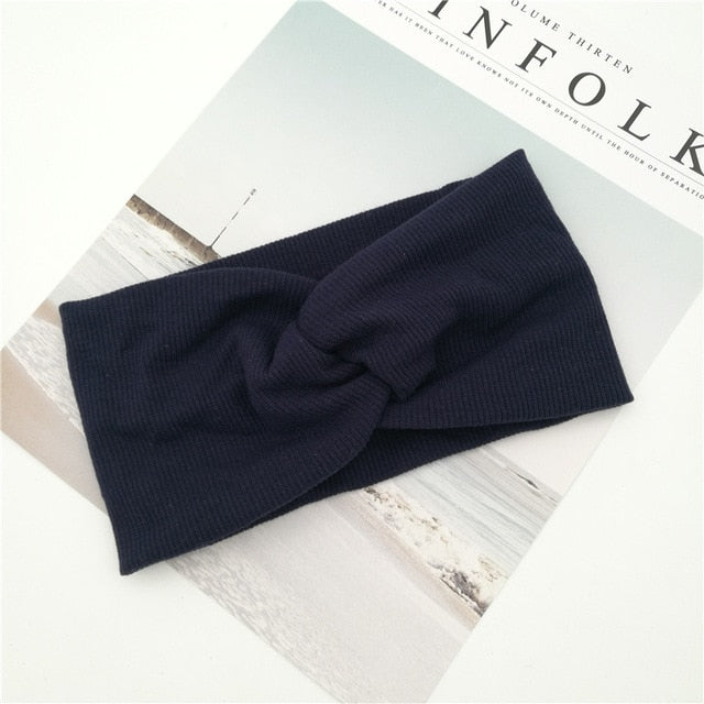 EE BABY HOT Women Headband Cross Top Knot Elastic Hair Bands Soft Solid Girls Hairband Hair Accessories Twisted Knotted Headwrap