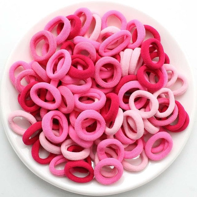 100 pcs/lot kids hair rope Hair Accessories Scrunchy Elastic Hair Bands Girls decorations Headbands Rubber Band gum for hair