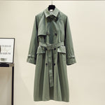 UK Brand new Fashion 2020 Fall /Autumn Casual Double breasted Simple Classic Long Trench coat with belt Chic Female windbreaker