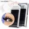 NAGARAKU Fast Ship 16rows/case 7~15mm mix premium natural synthetic mink individual eyelash extension makeup maquiagem cilios