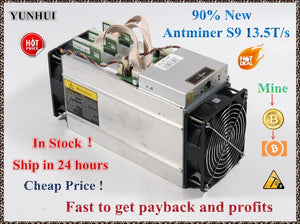 Used AntMiner S9 13.5T Bitcoin Miner Asic Miner 16nm Btc BCH Miner Bitcoin Mining Machine Better Than Whatsminer M3