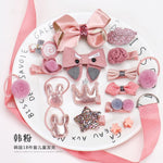 18pcs Baby Girl Headband for Children's Turban Darling Bows Kids Headwear Elastic Hair Bands Clips Hairpins Set Baby Accessories