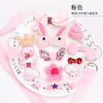 18pcs Baby Girl Headband for Children's Turban Darling Bows Kids Headwear Elastic Hair Bands Clips Hairpins Set Baby Accessories