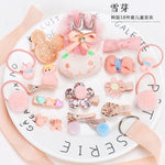 18pcs Baby Girl Headband for Children's Turban Darling Bows Kids Headwear Elastic Hair Bands Clips Hairpins Set Baby Accessories