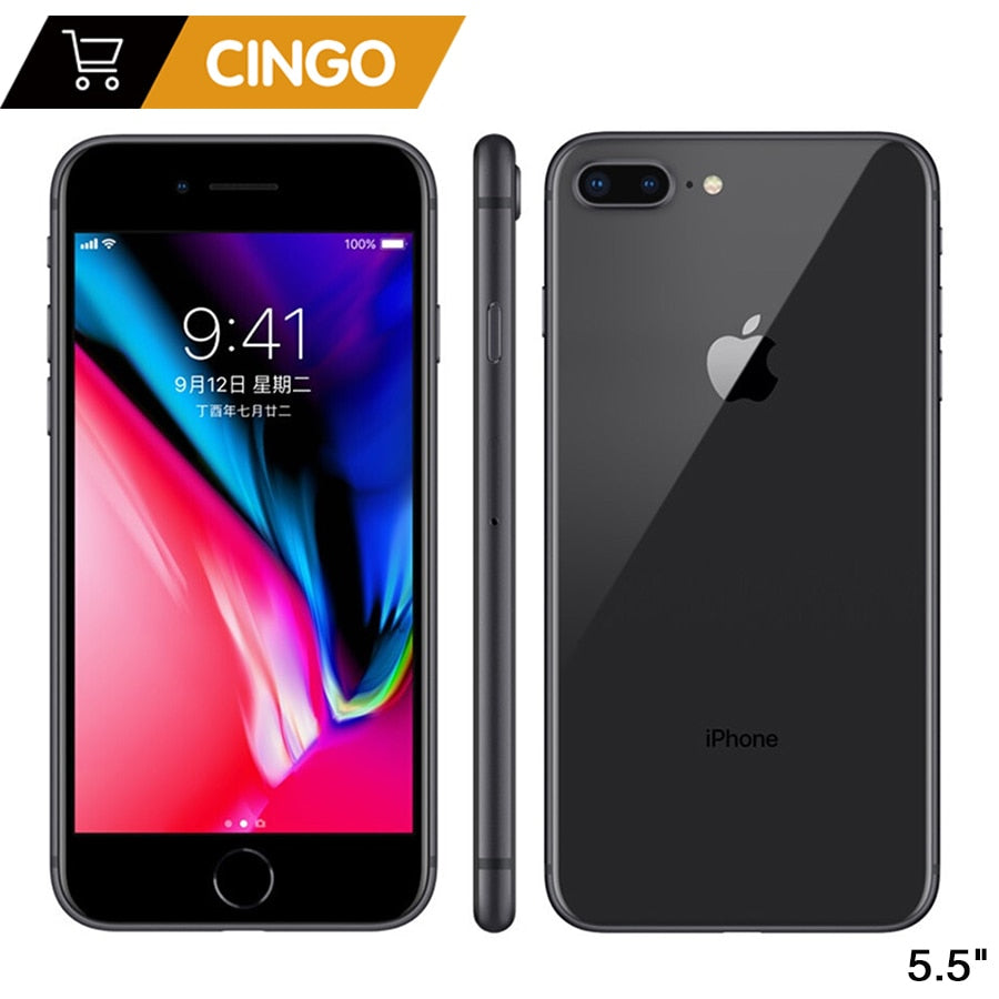 Original Apple iphone 8 Plus Hexa Core iOS 3GB RAM 64-256GB ROM 5.5 inch 12MP Fingerprint 2691mAh LTE Mobile Phone