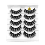 5 Pairs 6D Faux Mink Hair False Eyelashes Natural Long Wispies Lashes Handmade Cruelty-free Criss-cross Eyelashes Makeup Tools