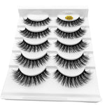 5 Pairs 6D Faux Mink Hair False Eyelashes Natural Long Wispies Lashes Handmade Cruelty-free Criss-cross Eyelashes Makeup Tools