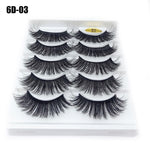 5 Pairs 6D Faux Mink Hair False Eyelashes Natural Long Wispies Lashes Handmade Cruelty-free Criss-cross Eyelashes Makeup Tools