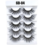 5 Pairs 6D Faux Mink Hair False Eyelashes Natural Long Wispies Lashes Handmade Cruelty-free Criss-cross Eyelashes Makeup Tools