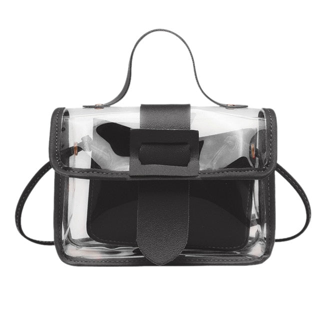 2020 Spring Summer Fashion Women's Transparent Square Sling Bag Cool PVC Shoulder Bag Messenger Bag Mobile Sweet Lady Bag