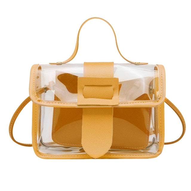 2020 Spring Summer Fashion Women's Transparent Square Sling Bag Cool PVC Shoulder Bag Messenger Bag Mobile Sweet Lady Bag