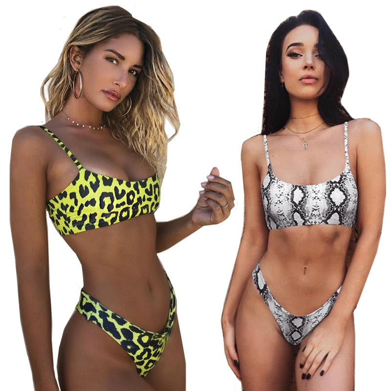 Snakeskin Bikini Women Swimwear Leopard Bikinis Sexy Biquini Swim Suit Push Up Swimsuit Female Beachwear Swimming Bikini Women