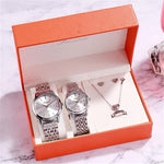 2020 5pcs/set Fashion new Couple 1314 Love Fashion Waterproof Quartz watch steel band women's Watch Dress Clock Gifts