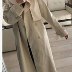 UK Brand new Fashion 2020 Fall /Autumn Casual Double breasted Simple Classic Long Trench coat with belt Chic Female windbreaker