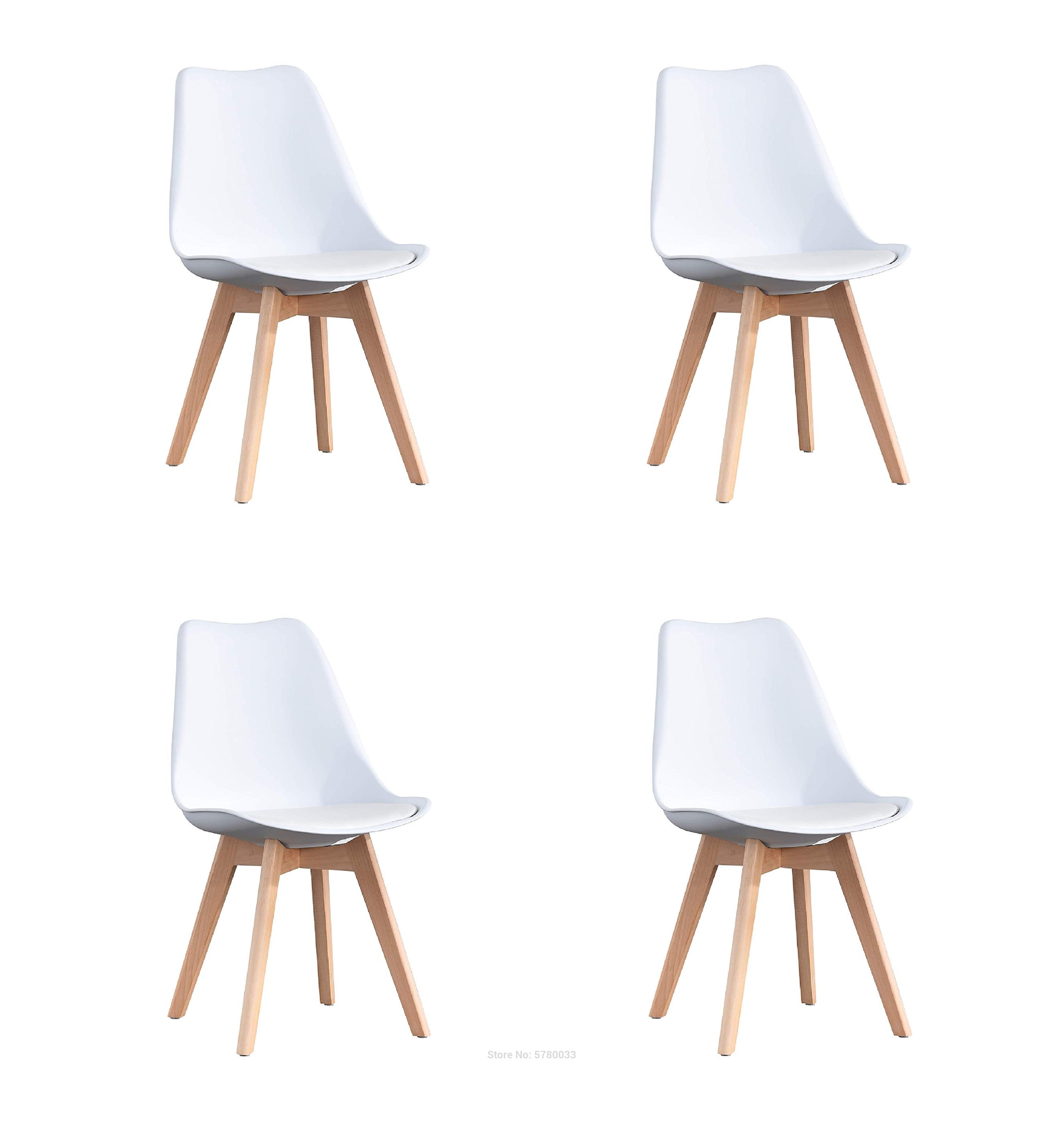 A set of four Nordic medieval retro style dining chairs, solid wood feet, beech wood, suitable for kitchen, dinings room