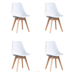 A set of four Nordic medieval retro style dining chairs, solid wood feet, beech wood, suitable for kitchen, dinings room