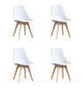 A set of four Nordic medieval retro style dining chairs, solid wood feet, beech wood, suitable for kitchen, dinings room