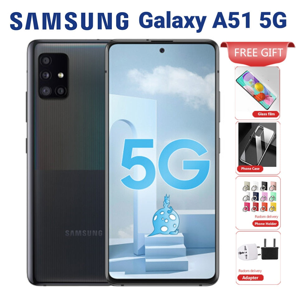 Original Samsung Galaxy A51 A5160 5G Mobile Phone 128GB 8GB 6.5" Exynos 980 Octa core Quad Camera 48MP 4500mAh NFC Smartphone