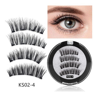 2 pair of 3D magnetic eyelashes handmade Mink eyelashes eye makeup extended false eyelashes repeated use magnetic fake eyelashes