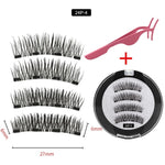 2 pair of 3D magnetic eyelashes handmade Mink eyelashes eye makeup extended false eyelashes repeated use magnetic fake eyelashes