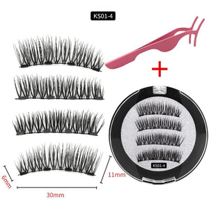 2 pair of 3D magnetic eyelashes handmade Mink eyelashes eye makeup extended false eyelashes repeated use magnetic fake eyelashes