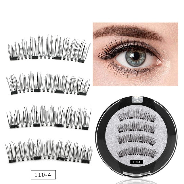 2 pair of 3D magnetic eyelashes handmade Mink eyelashes eye makeup extended false eyelashes repeated use magnetic fake eyelashes