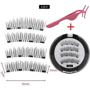 2 pair of 3D magnetic eyelashes handmade Mink eyelashes eye makeup extended false eyelashes repeated use magnetic fake eyelashes