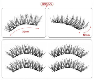 2 pair of 3D magnetic eyelashes handmade Mink eyelashes eye makeup extended false eyelashes repeated use magnetic fake eyelashes