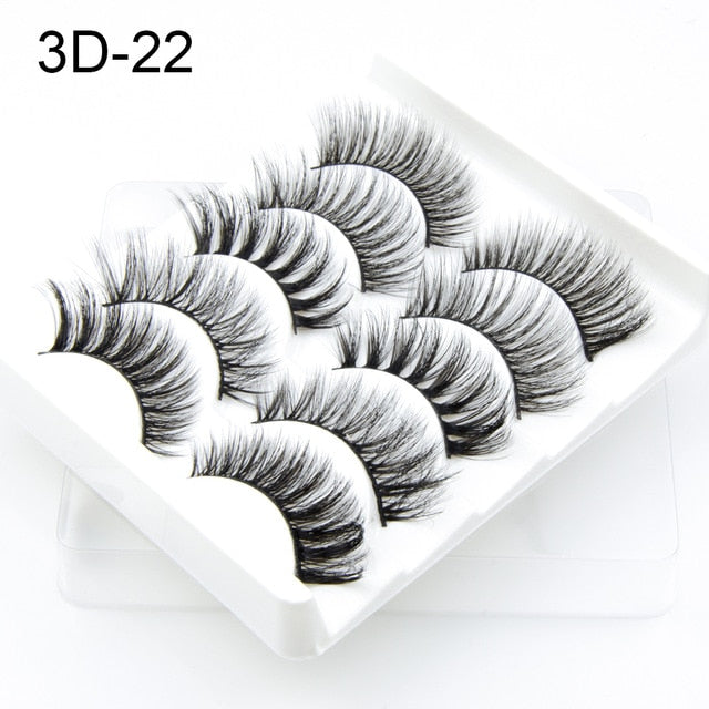 NAGARAKU 5 pairs 3D Mink False Eyelash Extension Natura Fake Eye Lashes  makeup kit maquiagem