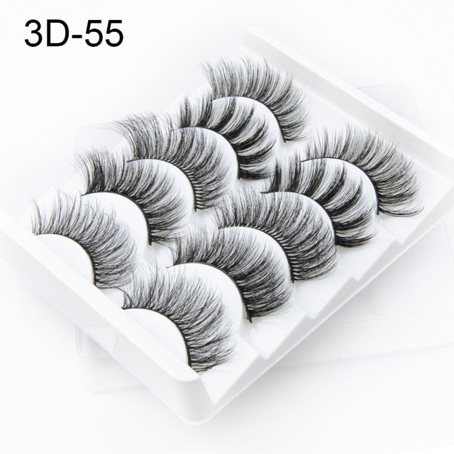 NAGARAKU 5 pairs 3D Mink False Eyelash Extension Natura Fake Eye Lashes  makeup kit maquiagem