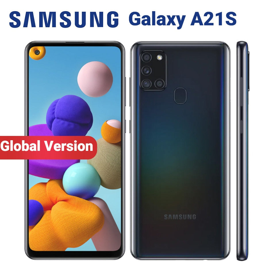 Global Version Samsung Galaxy A21s A217F/DS 4GB 64GB Mobile Phone 5000mAh Octa core 6.5" Quad Camera 48MP Dual SIM 4G Smartphone