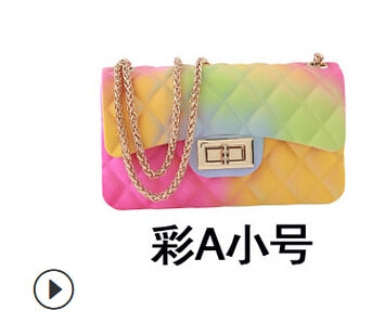 2020 New Fashion Women Ladies Jelly Chain Bag Women's Rainbow PVC Bag Shoulder Bag Handbag