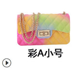 2020 New Fashion Women Ladies Jelly Chain Bag Women's Rainbow PVC Bag Shoulder Bag Handbag