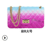 2020 New Fashion Women Ladies Jelly Chain Bag Women's Rainbow PVC Bag Shoulder Bag Handbag