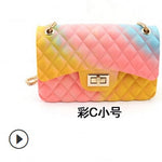 2020 New Fashion Women Ladies Jelly Chain Bag Women's Rainbow PVC Bag Shoulder Bag Handbag