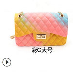 2020 New Fashion Women Ladies Jelly Chain Bag Women's Rainbow PVC Bag Shoulder Bag Handbag