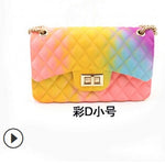 2020 New Fashion Women Ladies Jelly Chain Bag Women's Rainbow PVC Bag Shoulder Bag Handbag