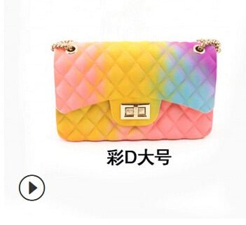 2020 New Fashion Women Ladies Jelly Chain Bag Women's Rainbow PVC Bag Shoulder Bag Handbag