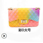 2020 New Fashion Women Ladies Jelly Chain Bag Women's Rainbow PVC Bag Shoulder Bag Handbag