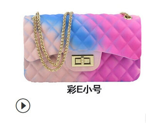 2020 New Fashion Women Ladies Jelly Chain Bag Women's Rainbow PVC Bag Shoulder Bag Handbag