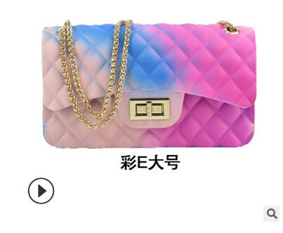 2020 New Fashion Women Ladies Jelly Chain Bag Women's Rainbow PVC Bag Shoulder Bag Handbag