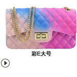 2020 New Fashion Women Ladies Jelly Chain Bag Women's Rainbow PVC Bag Shoulder Bag Handbag