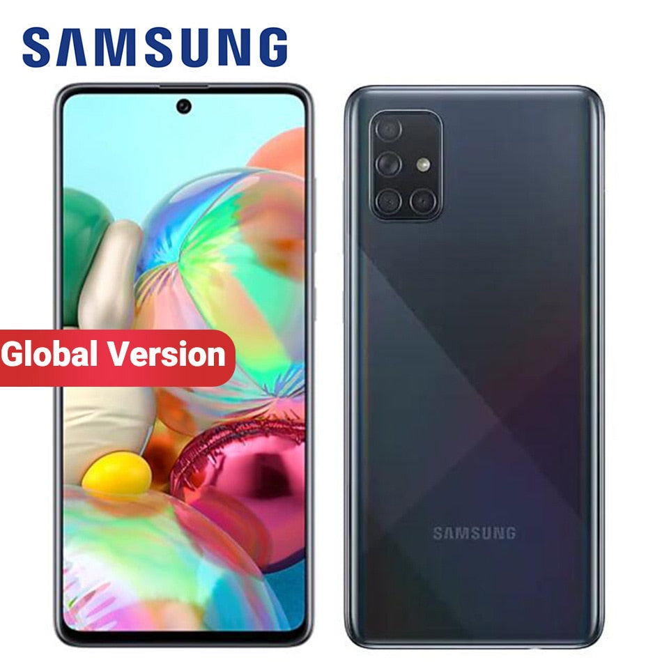 Global Version Samsung Galaxy A71 A715F/DS 8GB 128GB Mobile Phone Snapdragon 730 6.7" Quad Camera 64MP 32MP 4500mAh 4G Smartphon